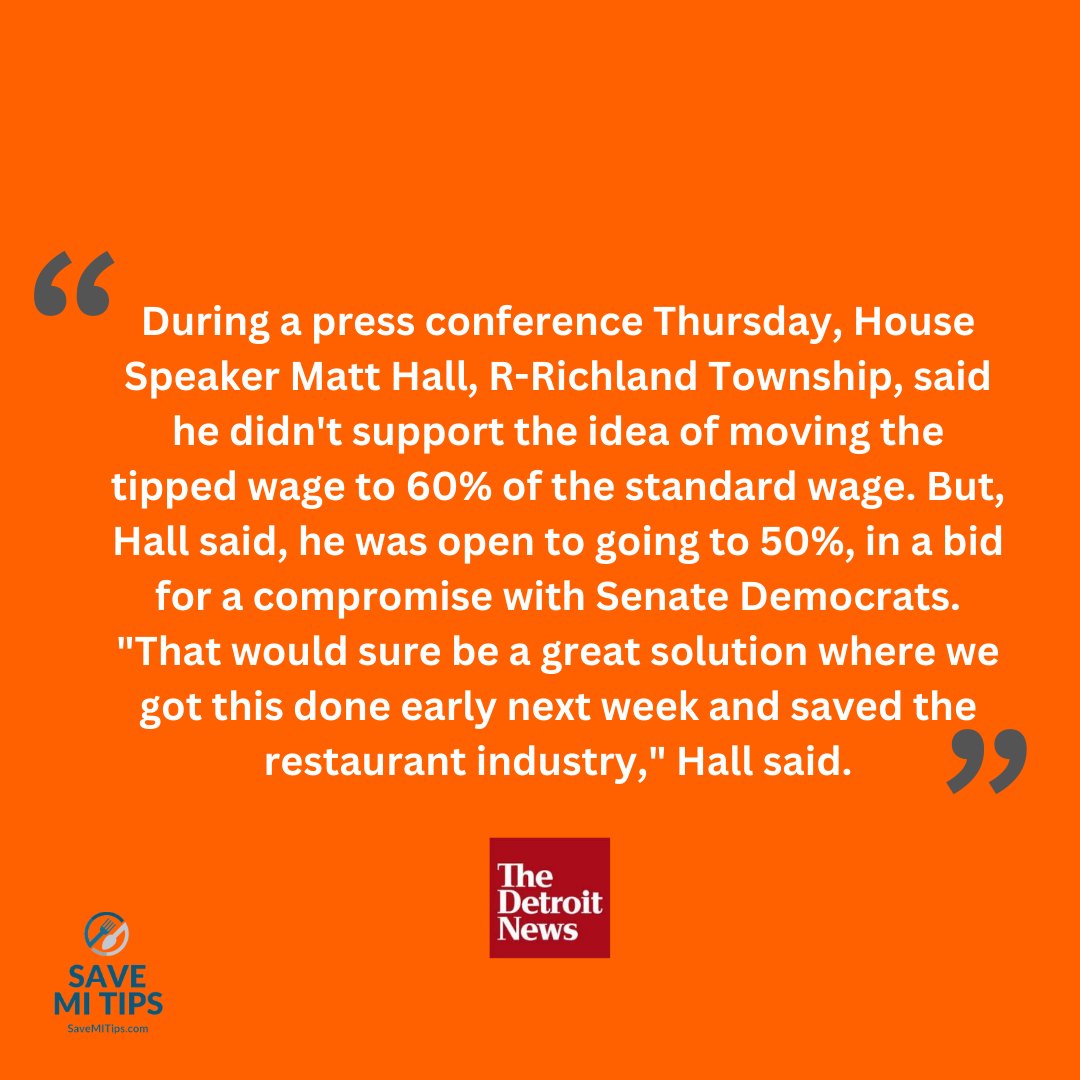 SaveMITips's tweet photo. In case you missed it, the Senate Committee of Regulatory Affairs passed Senate Bill 8 today. What does this mean?
#SaveMITips #tippedworkers #tippedwages #tipcredit #tippedminimumwage #Michigan https://t.co/rlaVO591t7