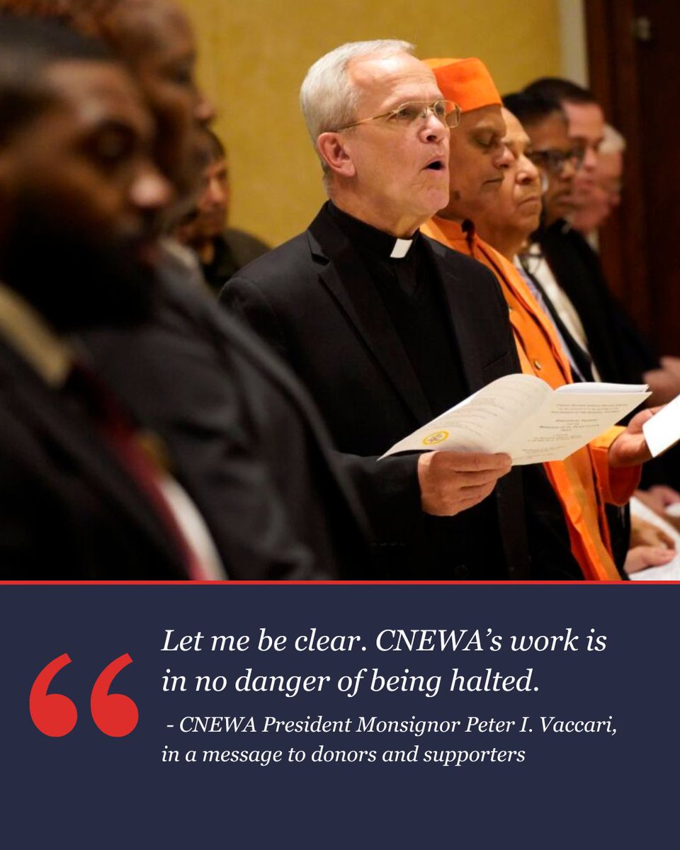 The suspension of government funds for nongovernmental aid and relief efforts overseas will neither curtail nor limit <a href="/CNEWA/">CNEWA</a>'s work in the Middle East, Northeast Africa, India, and Eastern Europe, according to CNEWA president Monsignor Peter I. Vaccari.

📸: OSV News/<a href="/3VPhoto/">Gregory A. Shemitz</a>
