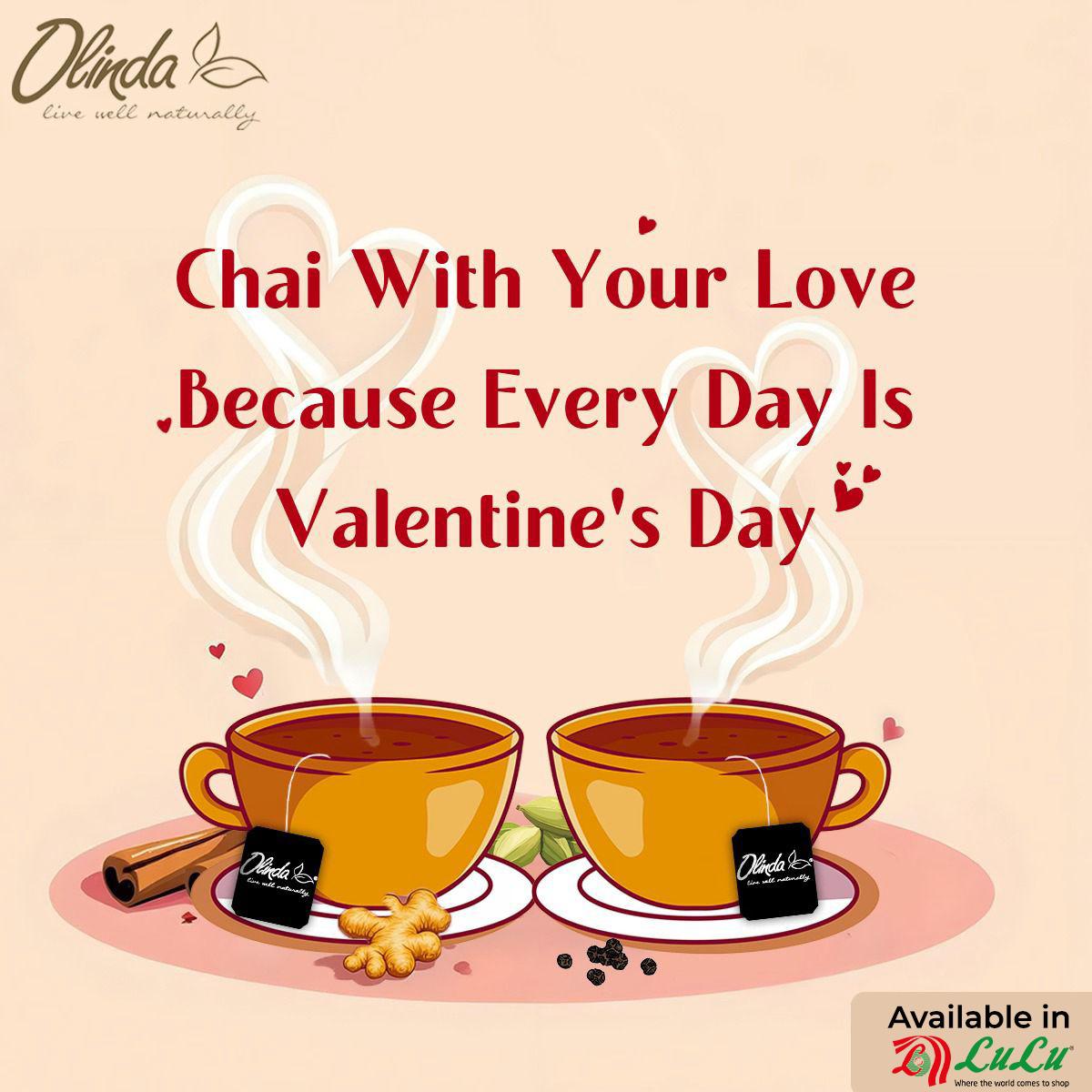 GccOlinda's tweet photo. Love is brewing! ❤️☕ 

This Valentine’s, share a warm cup of Olinda Chai and make every sip a moment of love.

#OlindaTeas #ValentinesTea #SipTheLove #RomanticSips #TeaForTwo #ValentineVibes #ValentinesDay #Chai #MasalaChai #Tea #teatime #LiveWellNaturally #UaeTea #uaelife https://t.co/OccaQB2SCf