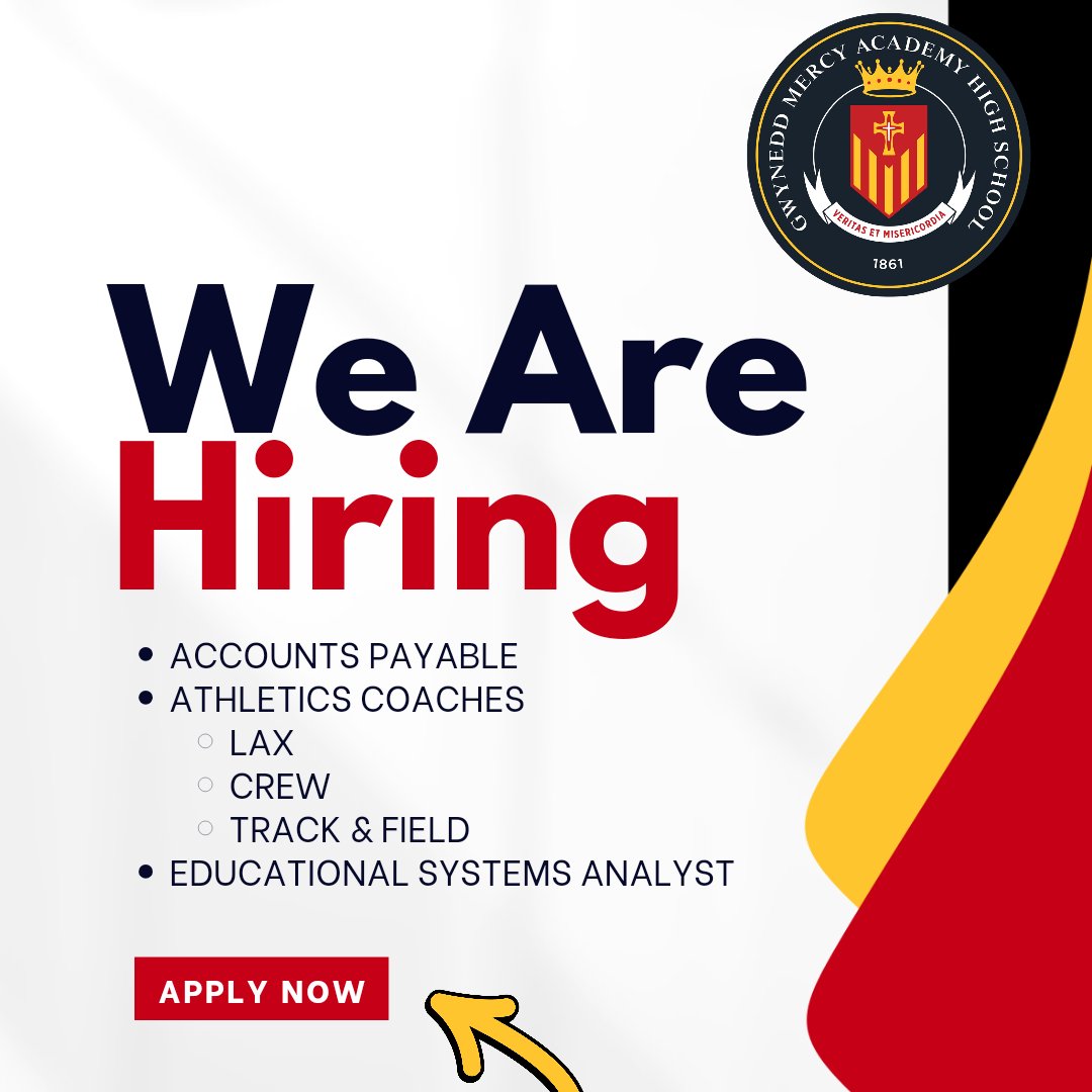 We're Hiring! Be part of a community that empowers young women through Mercy values, innovation, and academic excellence. Apply today or share with someone who would be a great fit! 🔗 Learn more &amp; apply: gmahs.org/careers