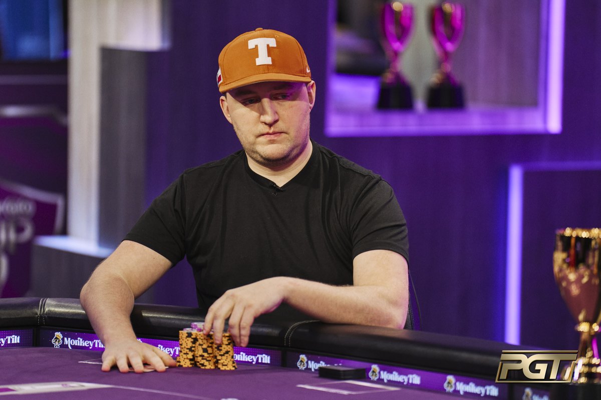 PokerGOTour's tweet photo. Michael Moncek eliminated in second place by Joey Weissman in PokerGO Cup Event #2.
@TexasMike2014 was all-in with king-deuce against @JoeyWeissman's king-jack.
Moncek earns $182,900 and 183 PGT points. https://t.co/btsNYa2sx0