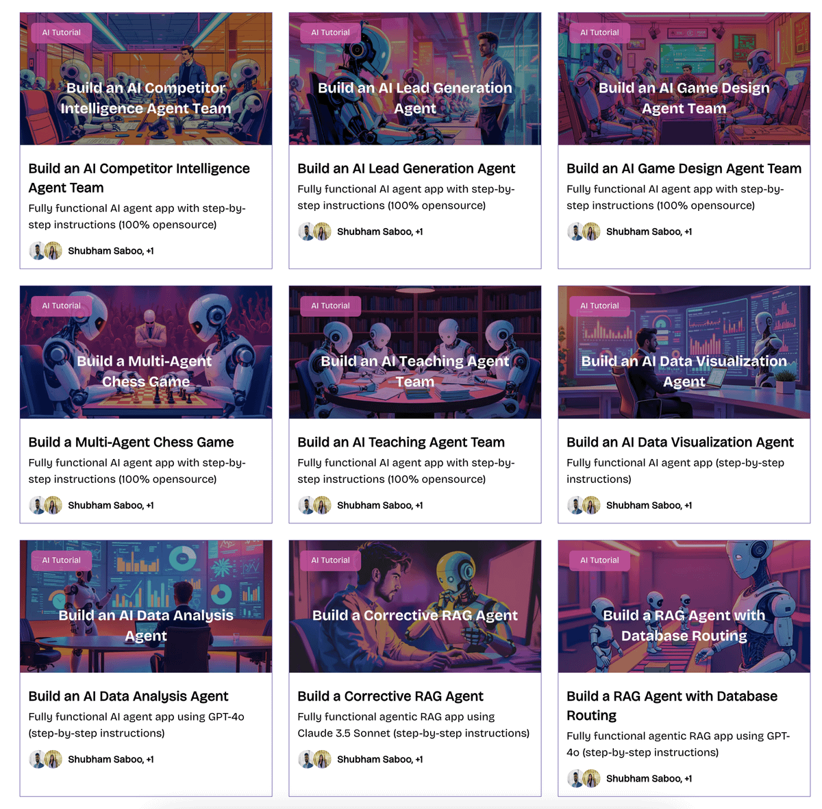 50+ step-by-step AI Agents and RAG tutorials to build real-world AI applications (100% Free with Opensource code).

P.S: Don't forget to subscribe for FREE to access future tutorials.

theunwindai.com