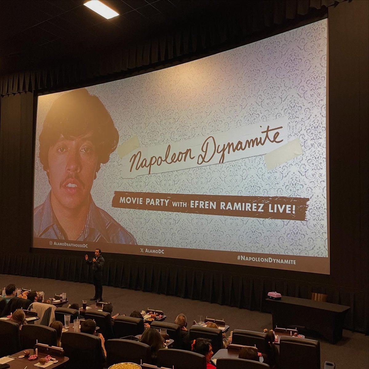 AlamoDC's tweet image. Thank you, @EfrenRamirez, for making all of our wildest dreams come true.

#NapoleonDynamite #VoteForPedro #AlamoDC #AlamoParty @alamodrafthouse