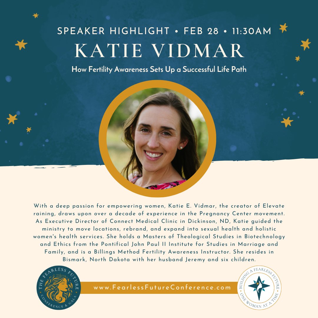 GuidingStarProj's tweet photo. 🌟Fearless Future Conference Speaker Highlight 🌟

Katie Vidmar will be joining us to speak on "How Fertility Awareness Sets Up a Successful Life Path" at 11:30am on Feb 28th!→https://t.co/sL8s3tnF6v

#FearlessFutureConference #FertilityAwareness  #WholisticWomensHealthcare https://t.co/n70q797Gxg