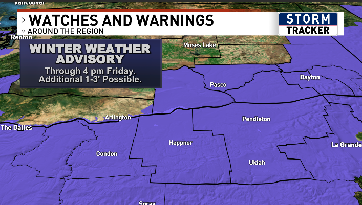 wxguymike's tweet image. ❄️ Winter Weather Advisory for Tri-Cities through Valentine’s Day!
Yakima &amp;amp; Ellensburg could see 1-2 inches, so drive safe!
Another round of rain &amp;amp; snow expected through Presidents Day weekend.
Stay warm &amp;amp; stay safe! ❤️🇺🇸 #WAwx #ValentinesDay #PresidentsDay #WinterWeather