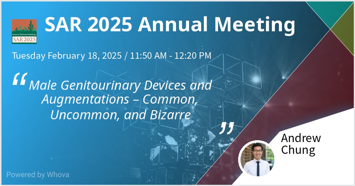 ADChungMD's tweet image. I am speaking at SAR 2025 Annual Meeting. Please check out my talk if you're attending the event! #SAR25 - via #Whova event app