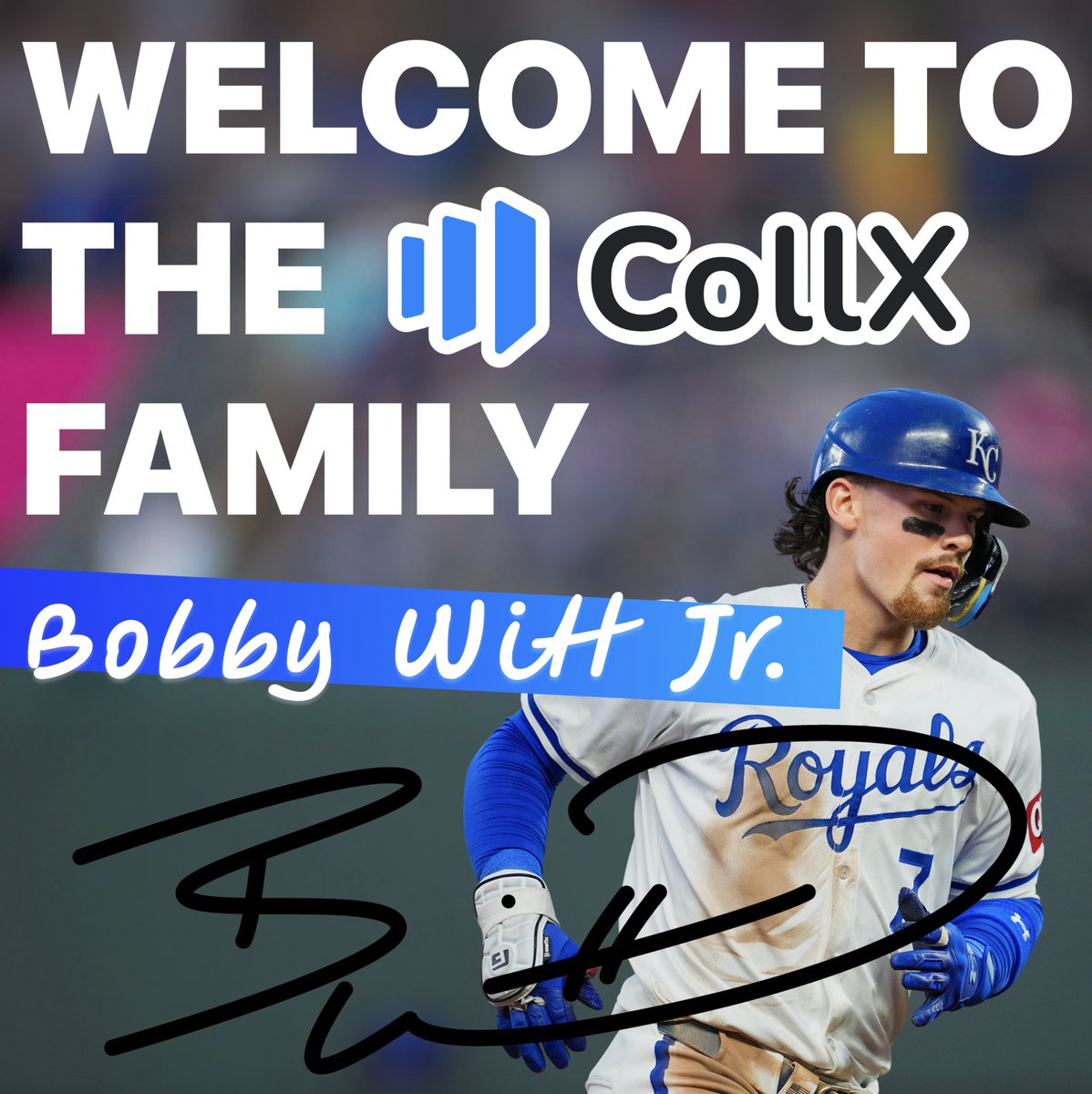 CollX_App's tweet image. Exciting News: CollX raised a Series A funding round, with MLB superstar Bobby Witt Jr. joining as an investor and advisor. Bobby is a lifelong collector, with a passion for all aspects of the hobby. 

We couldn’t be more fired up to have Bobby on the CollX team! @BwittJr ⚾️