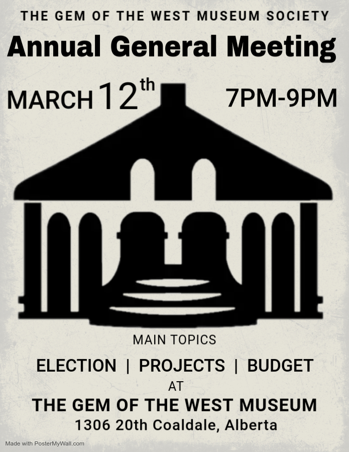 🌟 Join us for the Gem of the West’s Annual General Meeting on March 12 at 7 PM! Open to the public—everyone is welcome to learn more and share their thoughts. 📅✨ #GemOfTheWest
