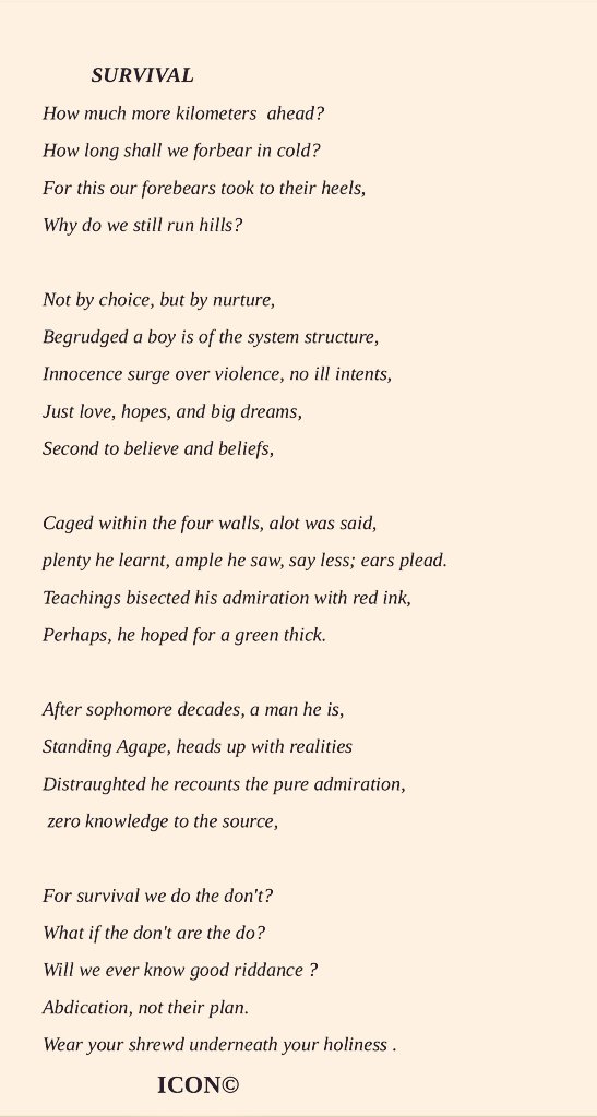 oyikoicho's tweet photo. There's only but a food for the soul. Poetry or nothing https://t.co/5btDPyHA9A