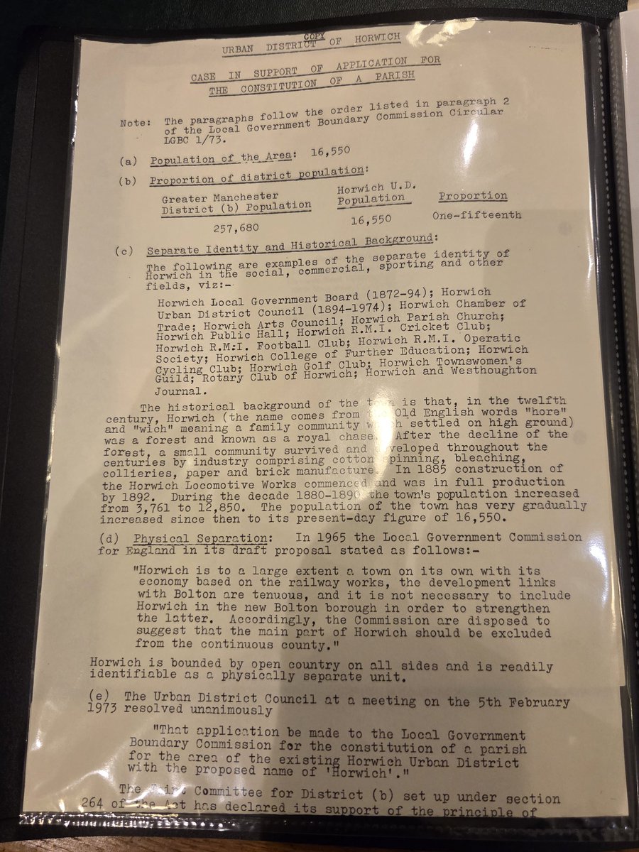 Interesting evening <a href="/HorwichC/">Horwich Town Council</a> celebrating 150* Years of Horwich Council (2 years on). <a href="/blackrodtc/">BlackrodTownCouncil</a> was to be only Town Council in GM until Horwich UDC and MP objected. Interesting 1965 report said #Horwich shouldn't be in <a href="/boltoncouncil/">Bolton Council</a> or GM.