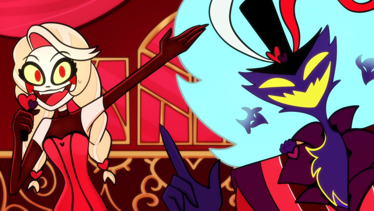 JealousCartoon's tweet photo. C: Welcome everyone to our first Blind date event! We got our participants from all the corners of hell ready to engage in a healthy talk and hopefully- 
A: get some company tonight! 
C: OR JUST MAKE A NEW FRIEND! remember all our pairs are random! #HazbinHotel #HelluvaBoss
🧵! https://t.co/F6i6Vb7FMK