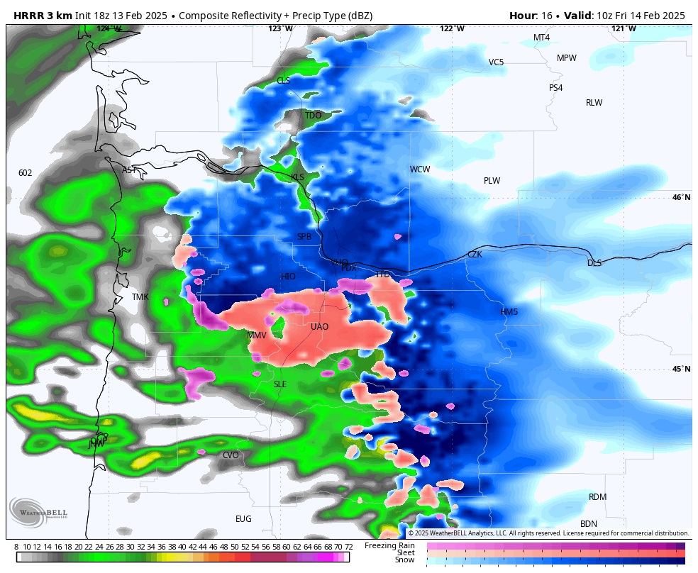 STORM UPDATE 4:00PM --- Round 2 of snow, sleet and freezing rain arrives in Portland metro area tonight after 6pm. Expect more in the way of freezing rain from 6pm to 11pm. Then a switch back to snow after midnight in the metro area. 1-2" additional snow by 6AM Friday. <a href="/KOINNews/">KOIN News</a>