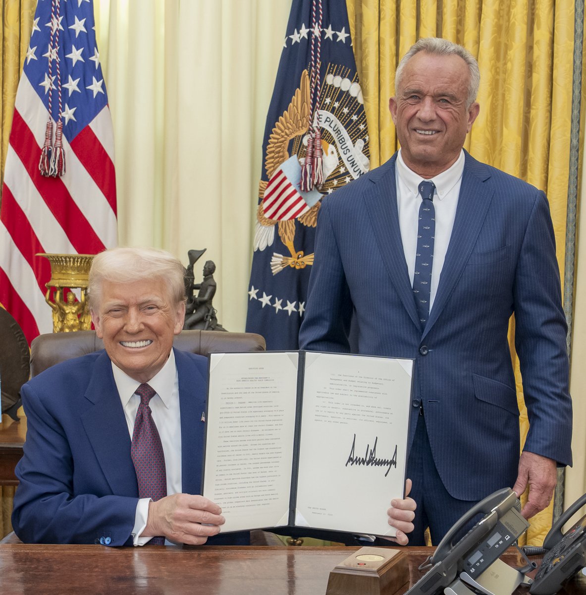 SecKennedy's tweet image. Thank you, President Trump. As a boy, I sat in the Oval Office where my uncle led on the issues of health and fitness. And now, six decades later, I stand with a transformational leader who fully grasps the public health crisis our great nation faces. I couldn’t be more thrilled…