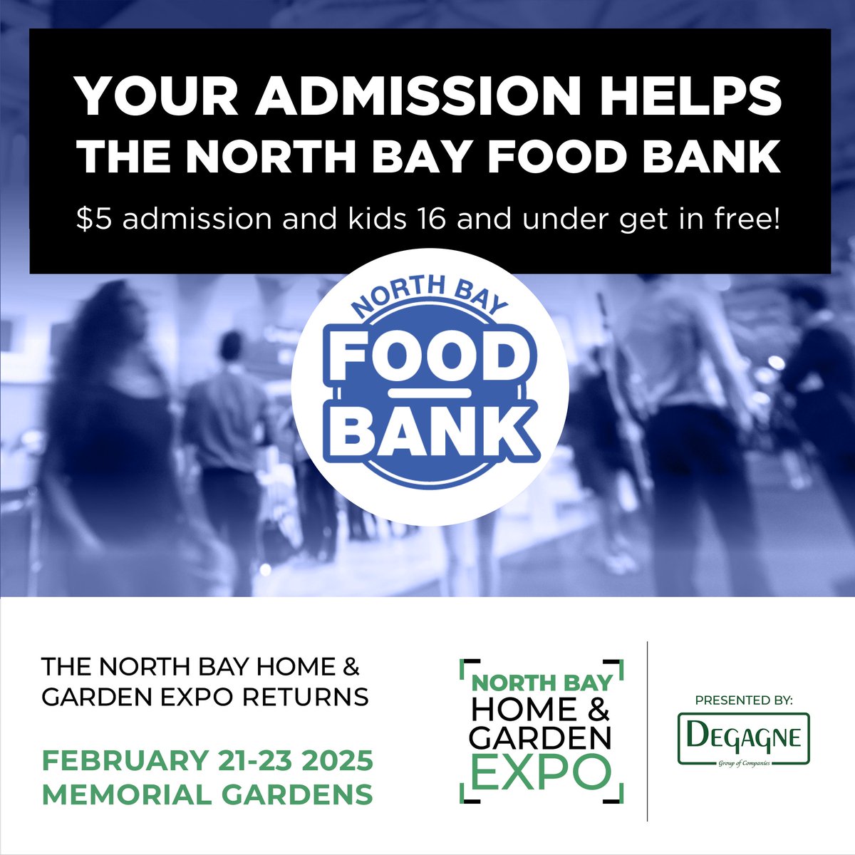Join us at the North Bay Home &amp; Garden Expo Feb. 21 - 23, 2025 at Boart Longyear Memorial Gardens.  Something for everyone and an easy way to help your local North Bay Food Bank.
