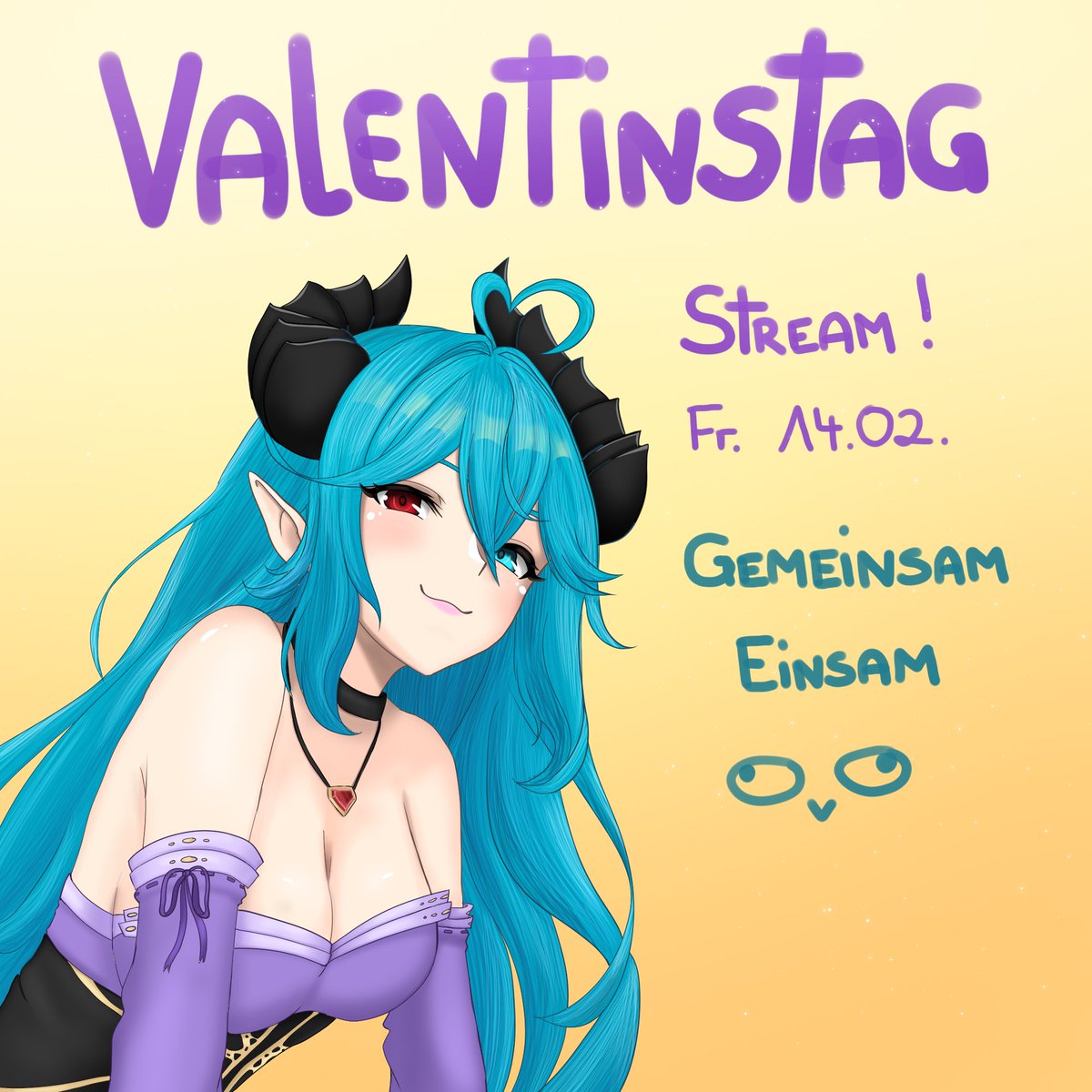 Hallo Süßberts, heute am Valentinstag mache ich für unsere einsamen Seelen einen Streamo <3 Start steht noch nicht ganz fest, aber ihr dürft euch auf eine Colormari Runde ab 18 Uhr freuen, Thema Valentinstag mit Pechii <3 Und meinen Liebsten Gästen <a href="/LSkywer/">LordSkywer</a> und <a href="/Kiralein666/">Kira</a>