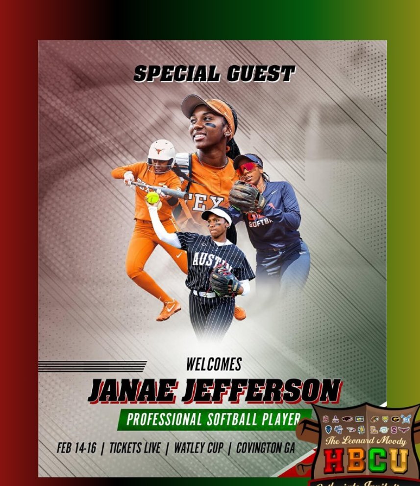 We’ve got some amazing softball stars joining us this weekend! <a href="/aliyahandrews1/">Aliyah</a> , <a href="/2seas__/">Odicci Alexander</a> , and <a href="/JanaeJefferson4/">Ja_naaeee</a> will be in attendance—come out and show these legends some love! ⚾🔥 #HBCUSoftball #softball