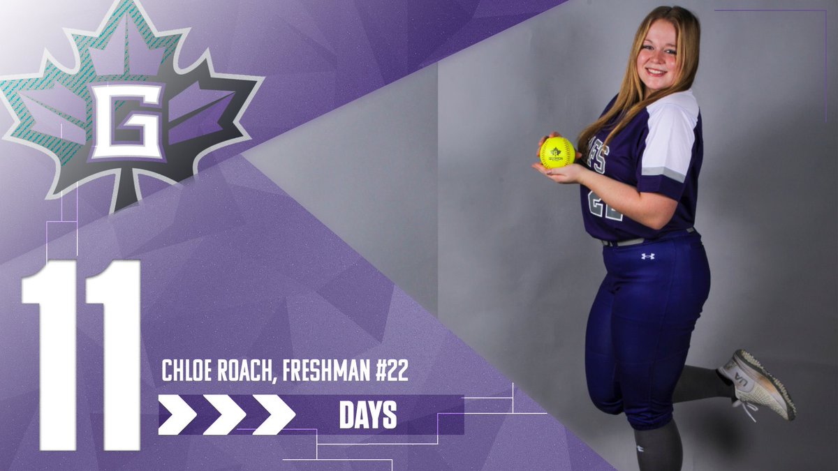 goshen_sb's tweet photo. ⏳COUNTDOWN⏳
We have #22, Chloe Roach showing us that we only have 11 days until the first games of the 2025 season!! 💜

Year: Freshman 
Major: Biology and sociology major🔬
From: California
Interesting Fact: Chloe has watched NCIS over 5 times 📺👮🏼 https://t.co/CpTcqEPyAY