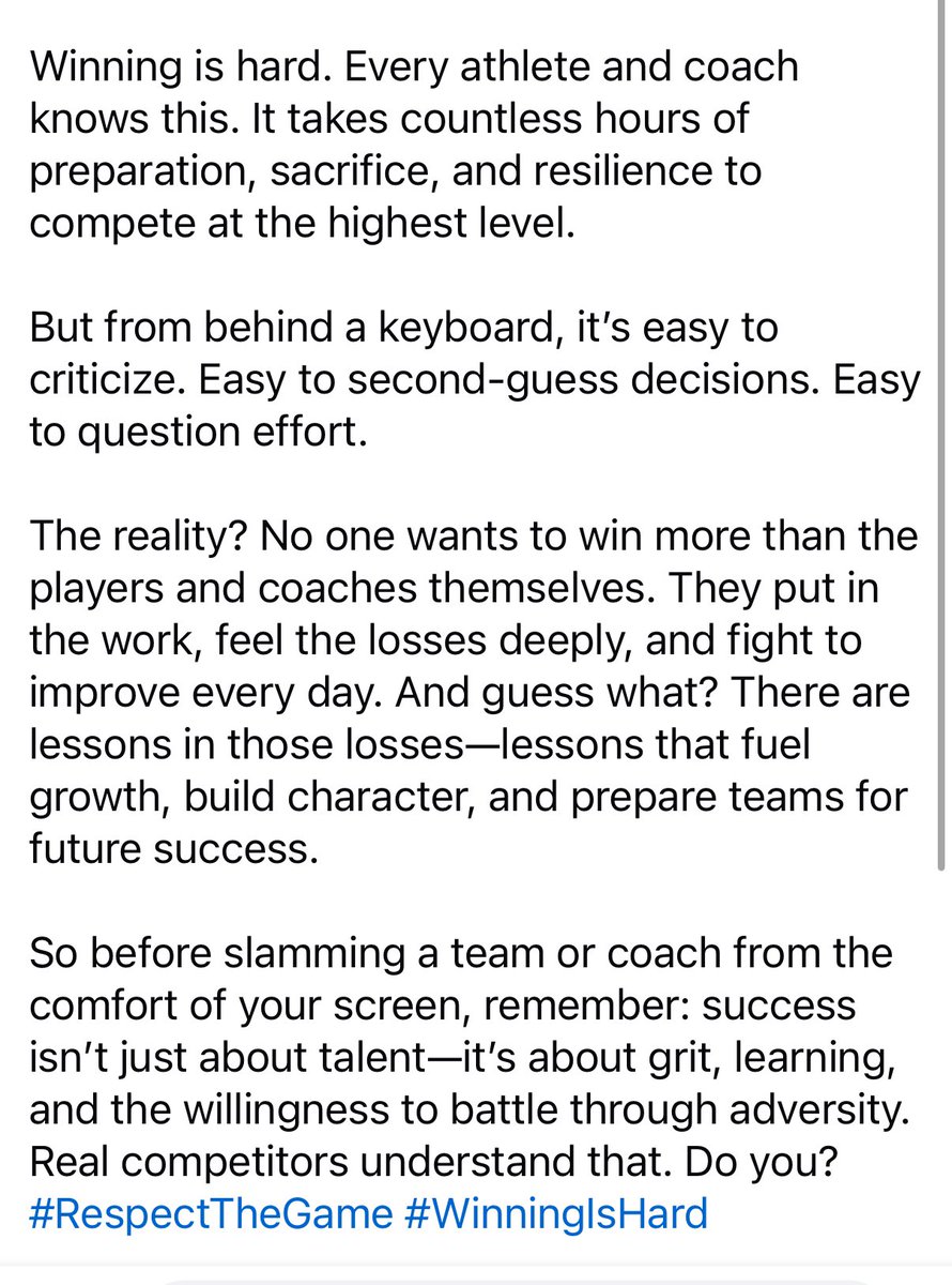 Winning is hard.
