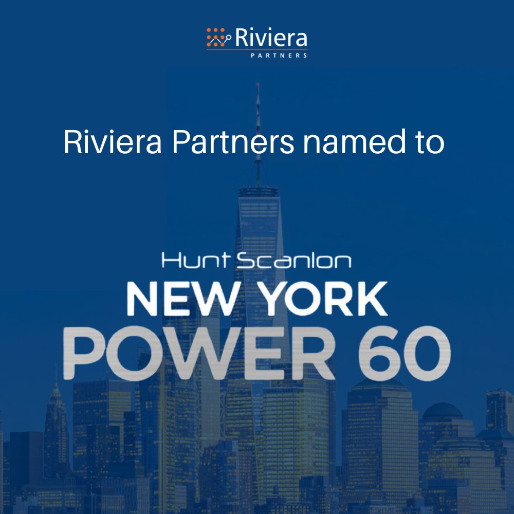 Riviera Partners is on <a href="/HuntScanlon/">Hunt Scanlon Media</a>'s New York Power 60, recognizing top #ExecutiveSearch firms. With our new #NYC office, growing team, and deepening partnerships, we’re cementing our position as the go-to tech talent partner. Looking to elevate your ELT? bit.ly/41epShl