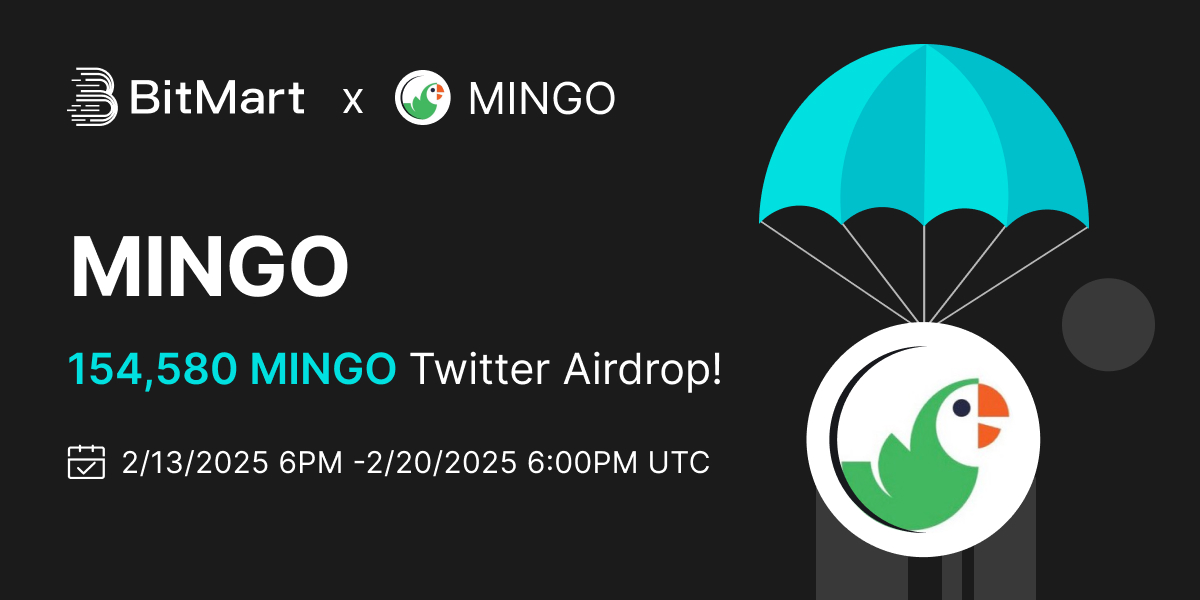 🚀 To celebrate the successful listing of <a href="/mingoapps/">MINGO</a>, join us to win 154,580 MINGO in this Twitter Airdrop! 💰💸

1️⃣ Follow <a href="/BitMartExchange/">BitMart</a>&amp; <a href="/mingoapps/">MINGO</a> 
2️⃣RT &amp; tag 3 friends
3️⃣Join t.me/BitMartExchange &amp; t.me/+vcB2K-OQF6sxO…
4️⃣ Fill out the form: forms.gle/oFM9qf9Sp8M3nm…