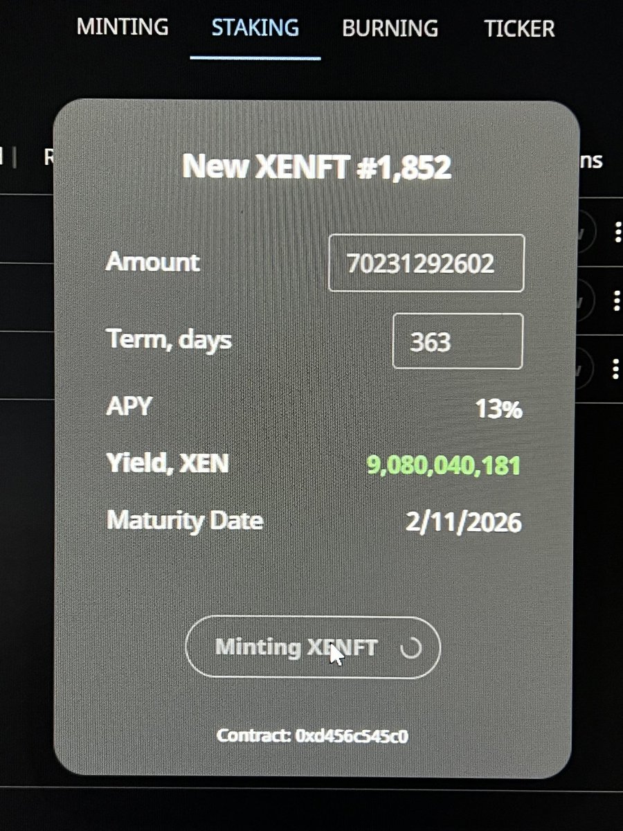 RollDawgWoof's tweet image. I own the 1,852 #XENFT on #pulsechain … 🤨 I WILL be the mayor of $pXEN by 2027!!! 💯 % … lock it in!