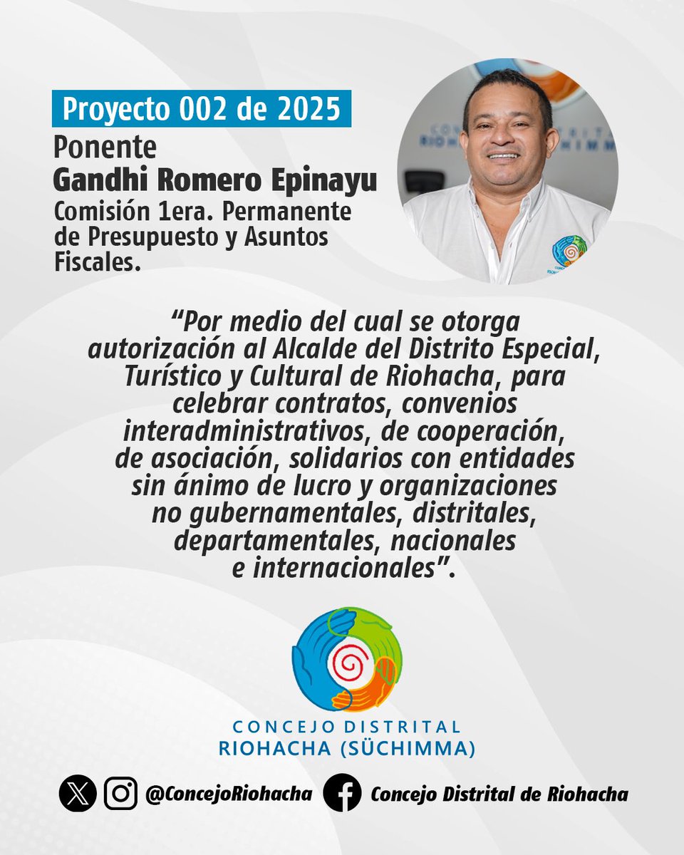 Conoce los proyectos de acuerdo que se estudian actualmente en el <a href="/concejoriohacha/">Concejo Distrital de Riohacha</a> en lo que va del primer período de sesiones ordinarias de la vigencia 2025 en el Distrito de Riohacha. (Visualizar imágenes anexas).