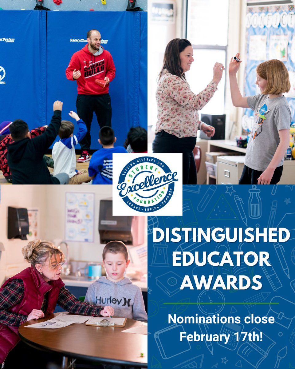 200Excellence's tweet image. Time is running out! Nominate a Distinguished Educator today. The deadline for submitting your nominations is February 17. 

Click for more information, instructions, and the on-line nomination form: studentexcellencefoundation.org/recognizing-ed…

@cusd200