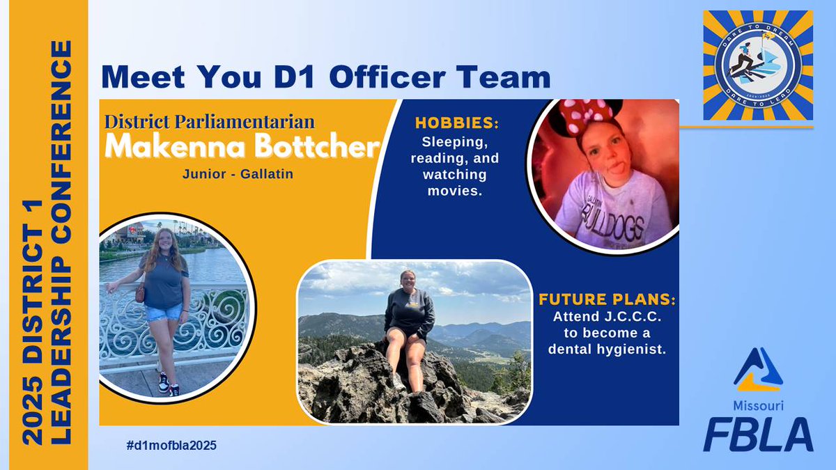 Makenna Bottcher, District Parliamentarian
Thanks for all your leadership this year!
#d1mofbla2025