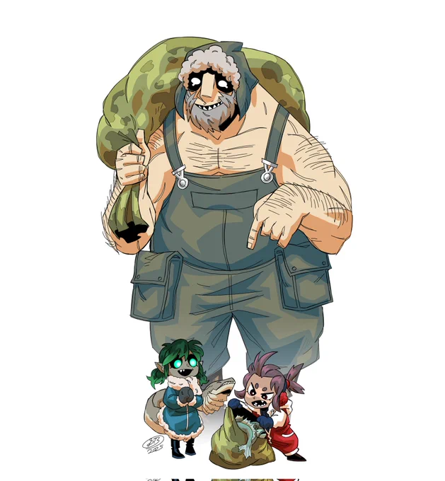 Papa Ceph teaching the girls about his job 