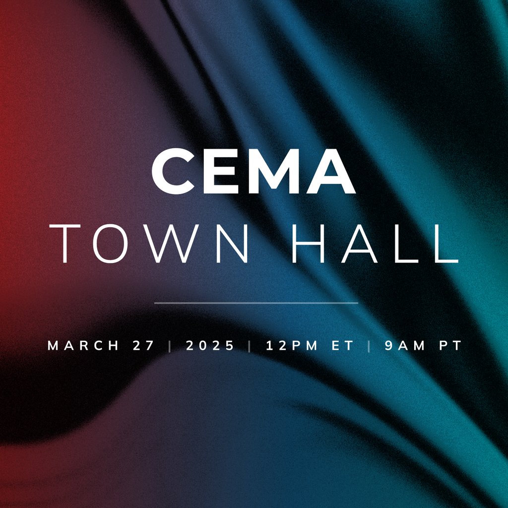 CEMA members, mark your calendars! Join us on March 27, 2025, for an exclusive CEMA Town Hall, where our team and advisory board will unveil what’s next for our fast-growing community. Check your inbox for details!  cemaonline.com/upcoming-event…