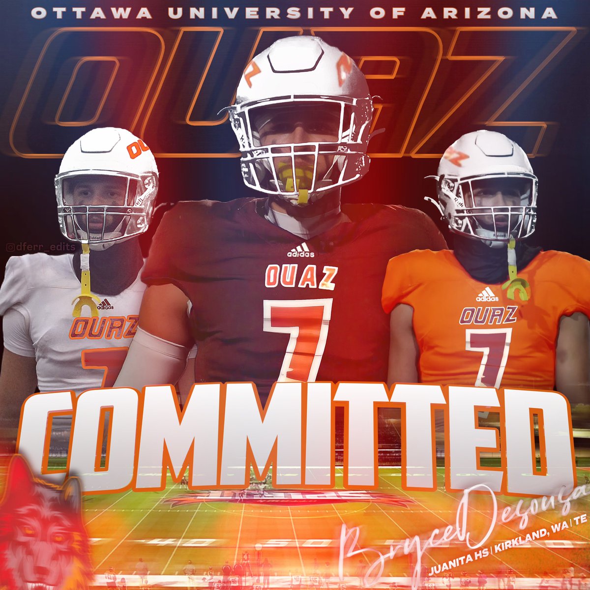 Bryce Desousa (@bryce_desousa) on Twitter photo After a great conversation with <a href="/coach_sallen/">Sergio Allen</a> Iām excited to announce Iāve committed to <a href="/OUAZFootball/">OUAZ Football</a> ! I want to thank god, my family, friends and all my coaches who all helped me get here! <a href="/Juanitafootball/">Juanita Football</a> #WeAreOUAZ After a great conversation with <a href="/coach_sallen/">Sergio Allen</a> Iām excited to announce Iāve committed to <a href="/OUAZFootball/">OUAZ Football</a> ! I want to thank god, my family, friends and all my coaches who all helped me get here! <a href="/Juanitafootball/">Juanita Football</a> #WeAreOUAZ