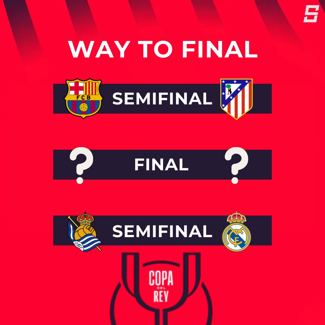 iSportsAPI's tweet image. Copa del Rey semifinals are confirmed✅ Who can step on the way to final😏
First Leg:
FC Barcelona vs Atletico Madrid, 25/2
Real Sociedad vs Real Madrid, 26/2
Get football schedule and match stats with us!
#footballapi #sportsdata