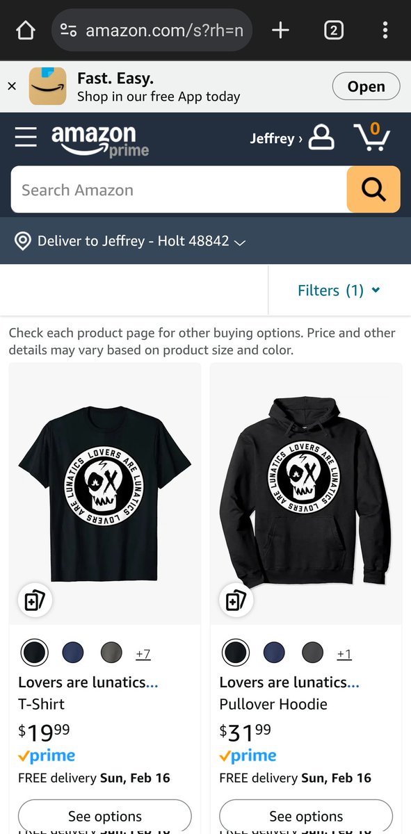Listen guys.  I know I'm not as famous as some of these artists out here. But when someone steals your designs and puts them on Amazon for sale, you've done something right.  😅🤣💀 

Look out for that fake #LoversAreLunatics ... available for Prime delivery. WTF?! Lmao. - 🔪