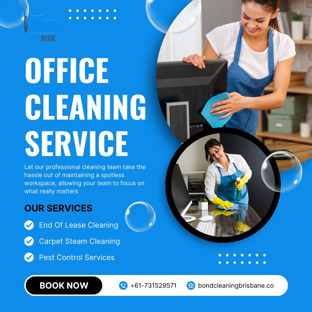 Looking for #expertofficecleaningservices in #Brisbane? We’re the #bestofficecleaners, offering #professional, #reliable, and thorough #cleaning for your workspace! Boost productivity with a pristine office.

Call now for a free quote!

bondcleaningbrisbane.co

#CleaningServices