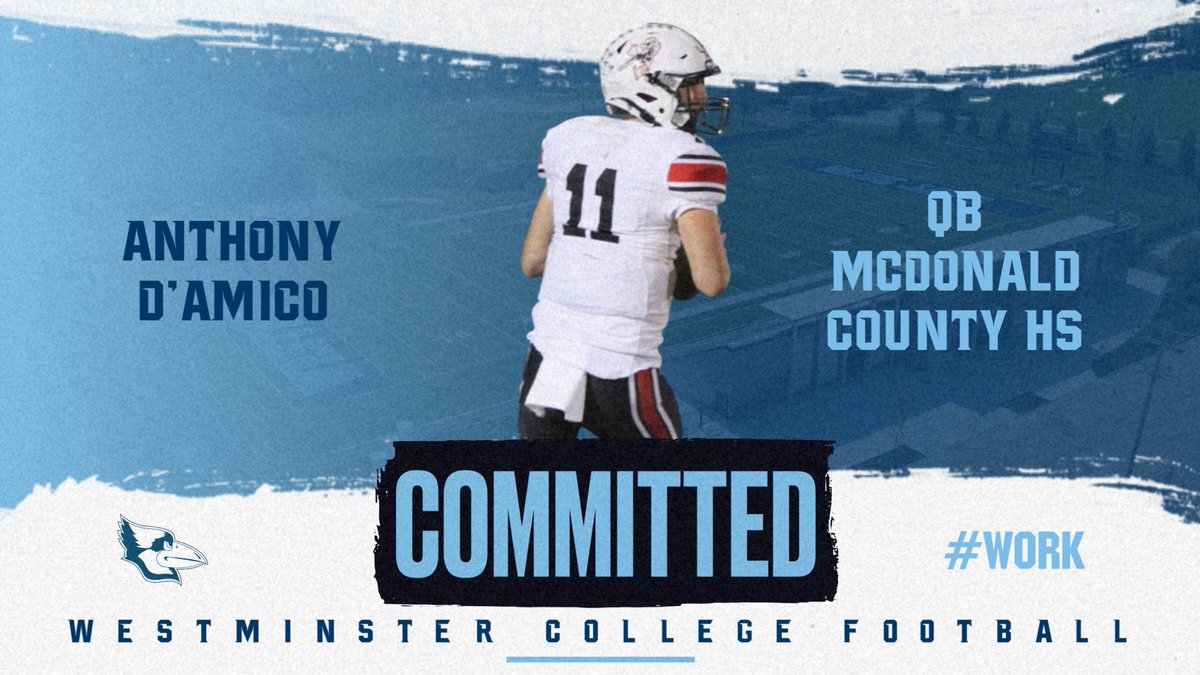 Anthony DAmico (@adamicoftb1) on Twitter photo Beyond excited to announce my commitment to <a href="/WESTMOFB/">Westminster College Football</a>!!!
<a href="/Coach_Butts/">Luke Butts</a> <a href="/CoachKoustmer/">Coach Koustmer</a> <a href="/CoachKGRoberts/">Kendall Roberts</a> <a href="/KellenHoover/">Kellen Hoover</a> <a href="/CoachTank78/">Frank Mullen</a> <a href="/JPRockMO/">JP Rock</a> <a href="/MCHSMustangsFB/">Mustang Football</a> <a href="/6starfootballMO/">Six Star Football | MISSOURI</a> <a href="/ChazWrightTV/">Chaz Wright 🌵</a> <a href="/NCSA_Football/">NCSA_Football</a> Beyond excited to announce my commitment to <a href="/WESTMOFB/">Westminster College Football</a>!!!
<a href="/Coach_Butts/">Luke Butts</a> <a href="/CoachKoustmer/">Coach Koustmer</a> <a href="/CoachKGRoberts/">Kendall Roberts</a> <a href="/KellenHoover/">Kellen Hoover</a> <a href="/CoachTank78/">Frank Mullen</a> <a href="/JPRockMO/">JP Rock</a> <a href="/MCHSMustangsFB/">Mustang Football</a> <a href="/6starfootballMO/">Six Star Football | MISSOURI</a> <a href="/ChazWrightTV/">Chaz Wright 🌵</a> <a href="/NCSA_Football/">NCSA_Football</a>