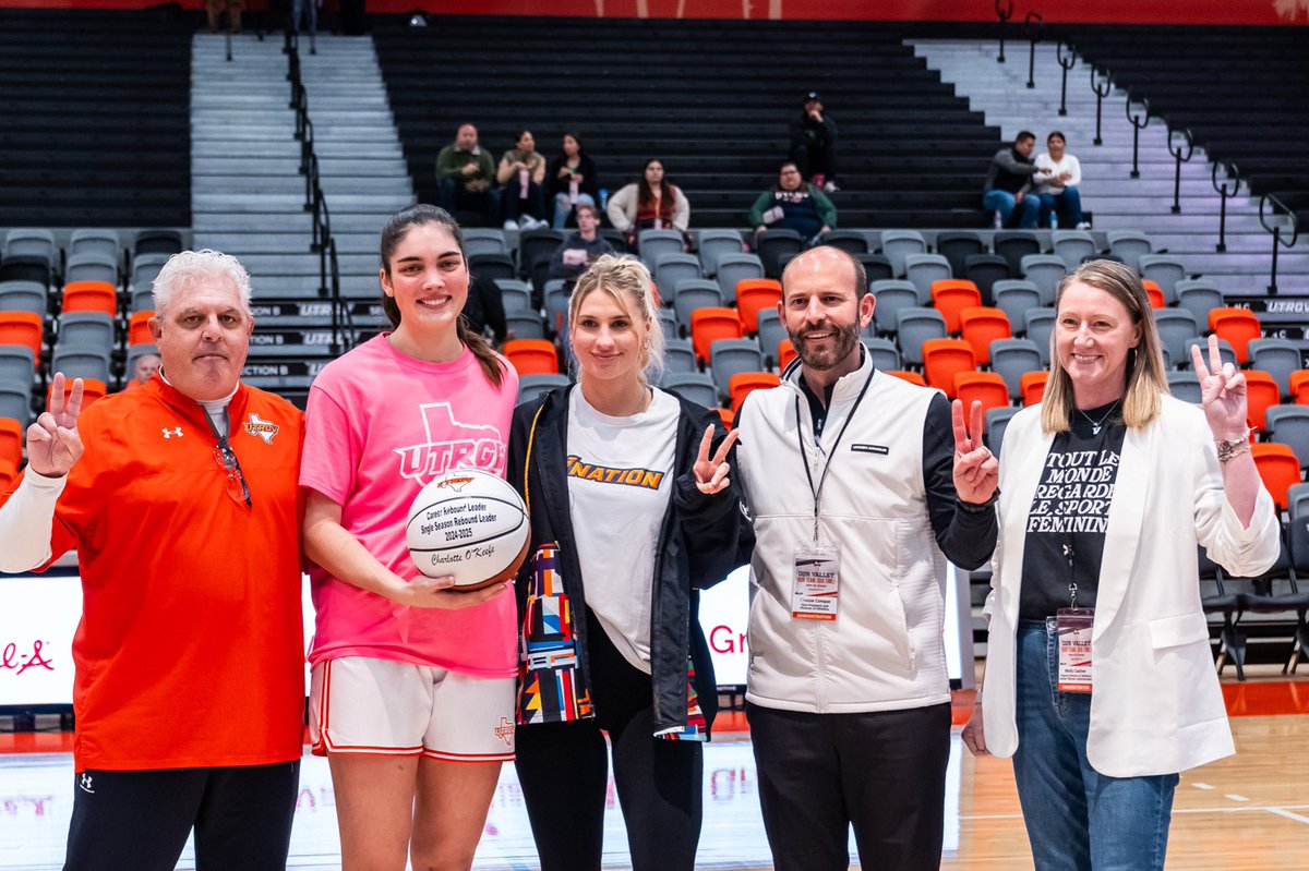 Congrats to our record breaker‼️

Tonight, we honor Charlotte’s incredible accomplishment with a special game ball, presented by former record-holder Madison Northcutt, who set the mark with 294 rebounds in the 2018-19 season.

#UTRGV #RallyTheValley #EarnedEveryDay