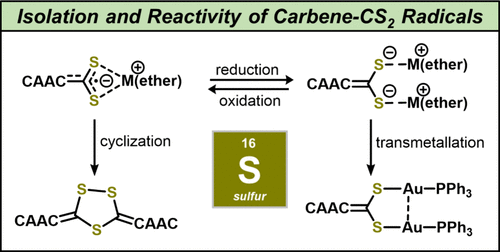bhkenlo's tweet image. Isolation and Reactivity of Carbene-Stabilized Carbon Disulfide Radical Anions | Inorganic Chemistry pubs.acs.org/doi/10.1021/ac… Wilson, Machan @RJGilliard and co-workers @InorgChem #CAAC #carbene #CS2 #radical_anions