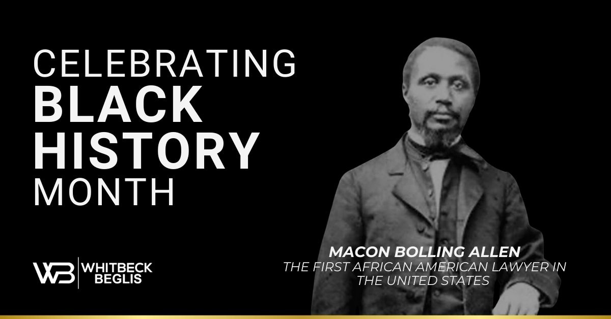 WB_Laws's tweet photo. ⚖ Are you familiar with the legacy of Macon Bolling Allen? 

Allen became the first African American to pass a bar exam and practice law.  He paved the way for black men in the United States to not only become lawyers, but to open law firms, and enter the Judiciary.

#WBlaw https://t.co/TnRkP1wXvv