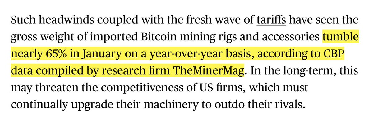 Much-decreased imports of #Bitcoin mining hardware and accessories to the U.S.

archive.md/1jJ3V#selectio…