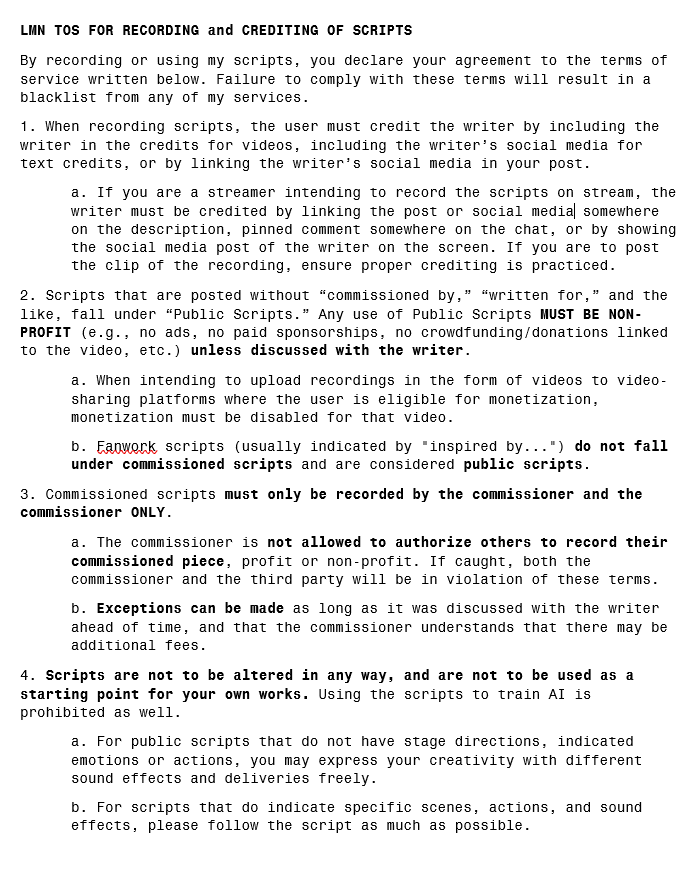 limonsaida's tweet photo. Here is my updated TOS for my scripts! Please read it in its entirety first before asking me questions.
Have fun recording!ποΈπ
#Limonworks https://t.co/qkXEotpgbX