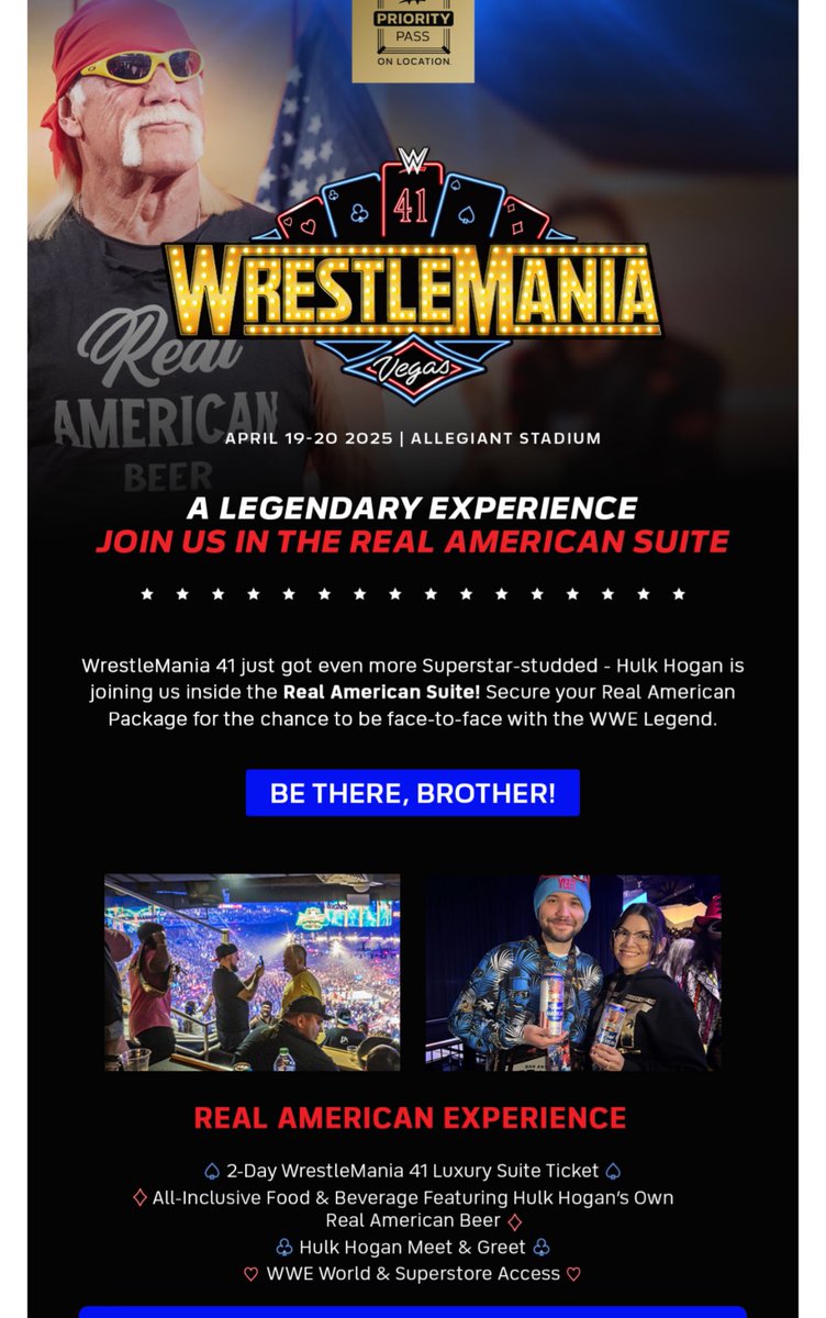 plimsold's tweet photo. I’m excited to share I got personally invited to watch wrestlemania with hulk hogan! https://t.co/1ROql4o5qd