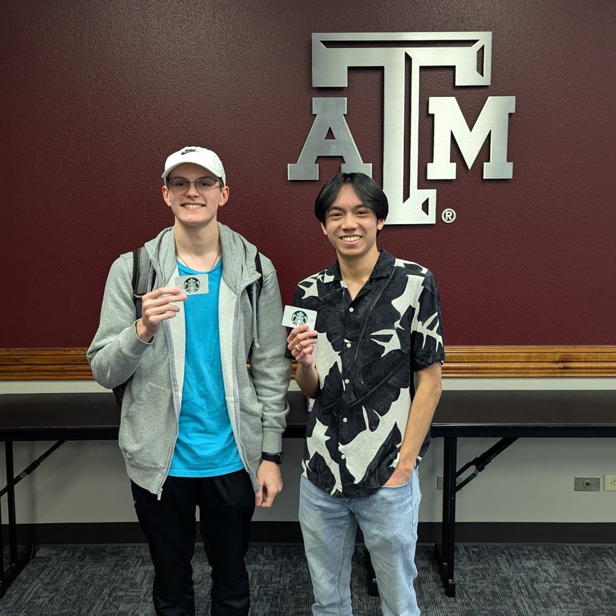 tamuchess's tweet photo. Howdy! Texas A&amp;M Chess Club had our first in-club tournament of 2025 on Sunday, February 9th. Congratulations to to Colin &amp; Hudson who won Starbucks gift cards for top non-officer &amp; top U1400! (And to Yanke who won the tournament and got nothing...) https://t.co/yPSjAp5yr8
