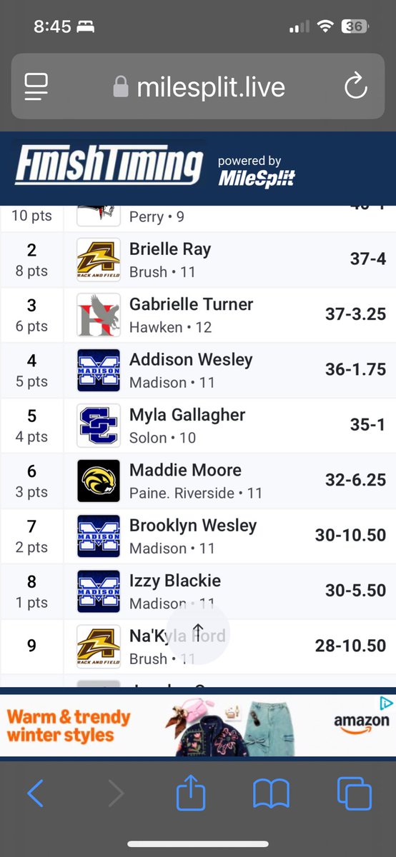 MadisonThrows's tweet image. So proud of my kids! Hard Work = Success. 
Ryan breaks the 50 PR! And a bunch of season bests! Very proud Coach.