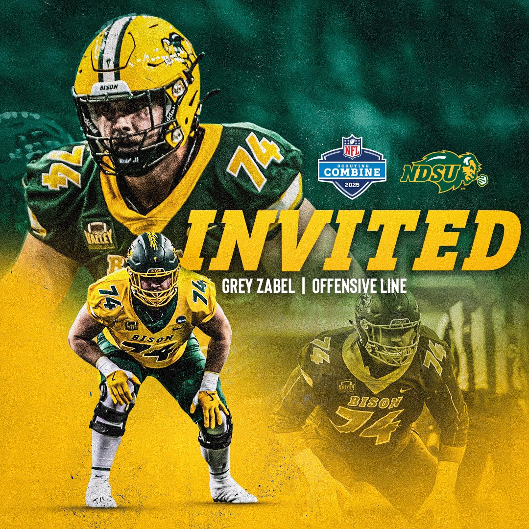 Another offensive lineman is on the path from NDSU to the NFL. Grey Zabel has been invited to the NFL Combine! 🤘