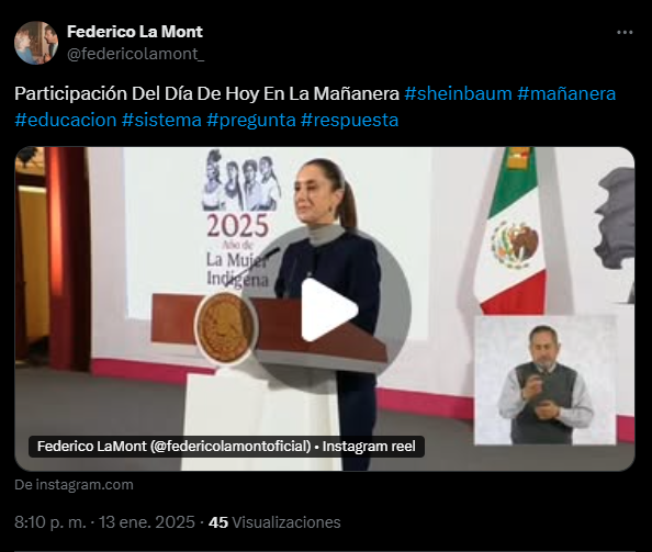 ALEPHBIO's tweet image. El Instituto Belisario Domínguez del Senado de la República, nombró como Investigador "A" al periodista Juan Federico Lamont Campos, que ha participado en las conferencias mañaneras de AMLO y de la pdta. Sheinbaum. El funcionario recibe un sueldo mensual bruto de $40,590.00