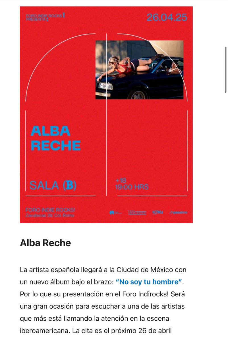 AlbaRecheMexico's tweet photo. Gracias a la revista @LinneMagazine por promocionar el próximo concierto de Alba en México. https://t.co/jAe0huOXTw
