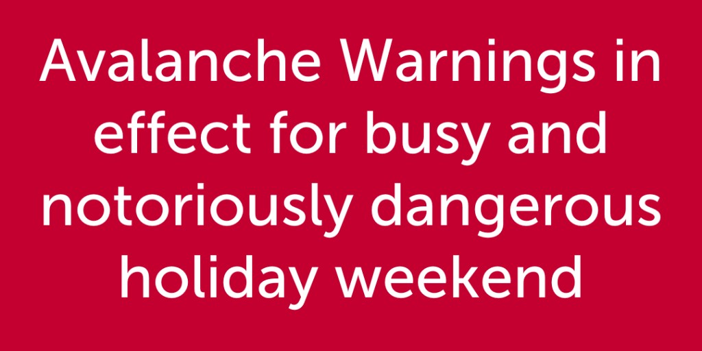 COAvalancheInfo's tweet photo. ⚠️ Avalanche danger will rise to HIGH (Level 4 of 5) over the Valentine’s Day and Presidents Day weekend, one of the busiest—and deadliest—times of the season. Make a plan that matches the conditions. See the full press release @ https://t.co/Akdjm2qpds. #GetTheForecast https://t.co/aqemSh2uXc