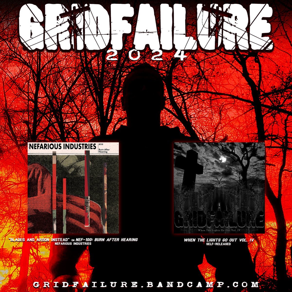 GRIDFAILURE (@gridfailure) on Twitter photo 2024 GRIDFAILURE:
"Blades And Arson Instead" / Nefarious Industries' NEF100: Burn After Hearing
When The Lights Go Out Vol. IV
linktr.ee/gridfailure
@NefariousInd <a href="/EarsplitPR/">EarsplitPR</a> <a href="/BMMastering/">BlackMatterMastering</a>
2025 will see 3x this output. Stand by. 2024 GRIDFAILURE:
"Blades And Arson Instead" / Nefarious Industries' NEF100: Burn After Hearing
When The Lights Go Out Vol. IV
linktr.ee/gridfailure
@NefariousInd <a href="/EarsplitPR/">EarsplitPR</a> <a href="/BMMastering/">BlackMatterMastering</a>
2025 will see 3x this output. Stand by.