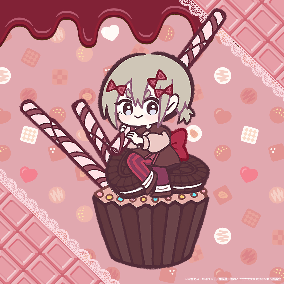 アニメ100カノ ❤バレンタインイラスト公開❤ ＼ ハッピーバレンタイン