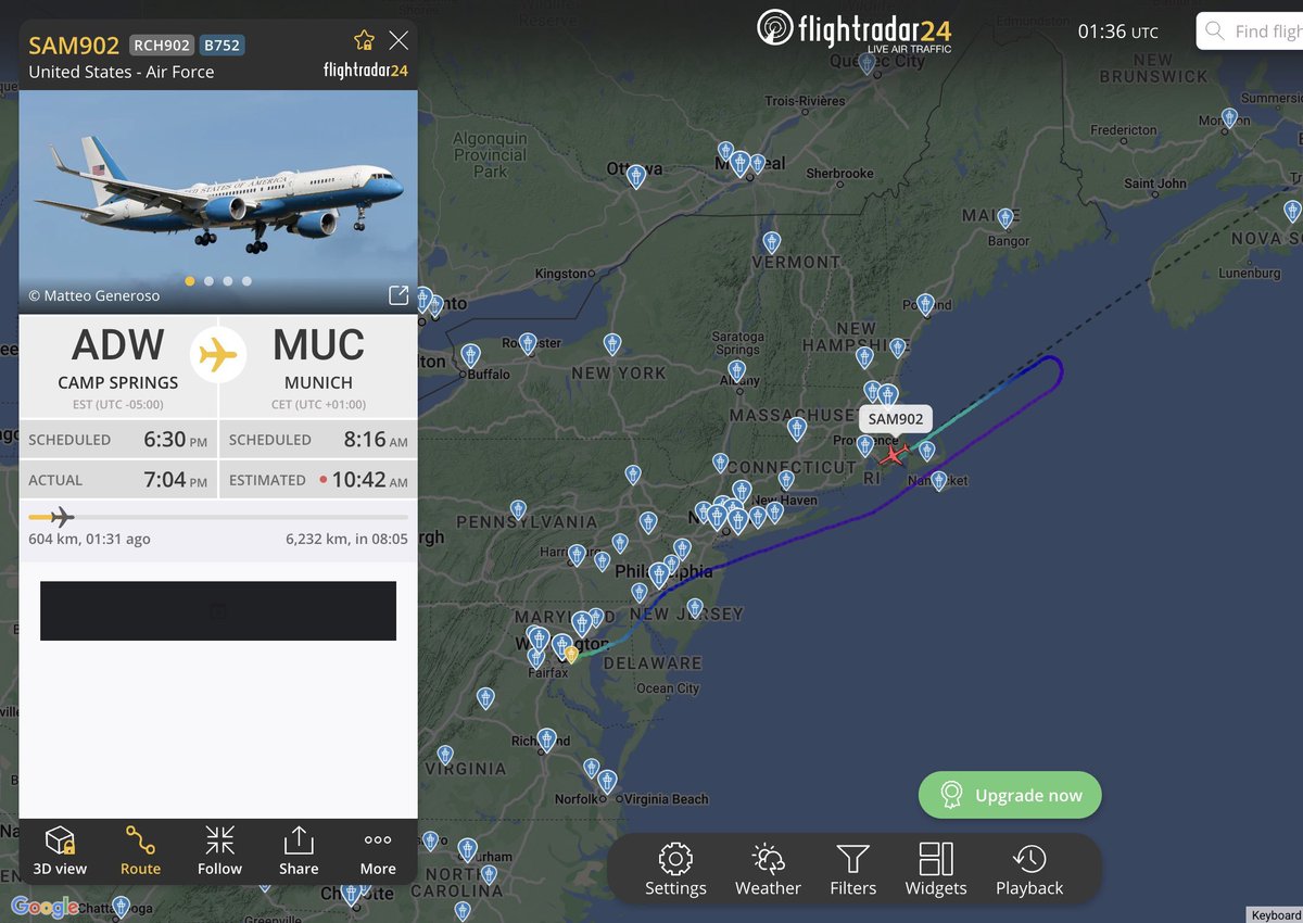 Breaking911's tweet image. 🚨 DEVELOPING: Secretary of State Marco Rubio’s plane headed to Munich, Germany, has suddenly turned back to the United States. According to @BarakRavid, the plane
is turning back due to a windshield crack, which is “not a safety concern.” Rubio will transfer to another aircraft